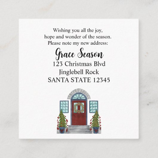 Ik ben verhuisd! Kerst thuis bijlage kaart (Achterkant)