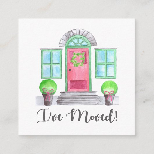 Ik ben verhuisd. Kersthuis Informatiekaartje (Voorkant)