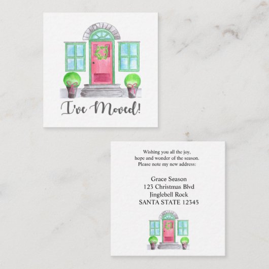 Ik ben verhuisd. Kersthuis Informatiekaartje (Voorkant / Achterkant)