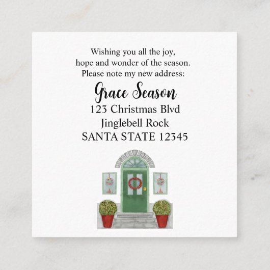 Ik ben verhuisd. kerstkaart informatiekaartje (Achterkant)