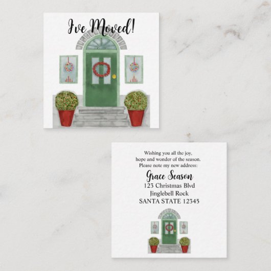 Ik ben verhuisd. kerstkaart informatiekaartje (Voorkant / Achterkant)