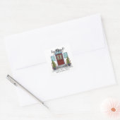 Ik ben verhuisd. Kerstwoning Envelope Vierkante Sticker (Envelop)