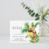 Ik ben verhuisd, mailbox ananas Nieuw adres Aankondigingskaart (Staand voorkant)
