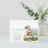 Ik ben verhuisd, Mailbox Spring Flowers Aankondigingskaart (Staand voorkant)