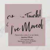 "Ik ben verhuisd" Modern Handschrift Dusty Roos Ka Kaart (Voorkant / Achterkant)