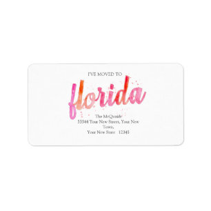 Ik ben verhuisd naar Waterverf Florida State Etiket