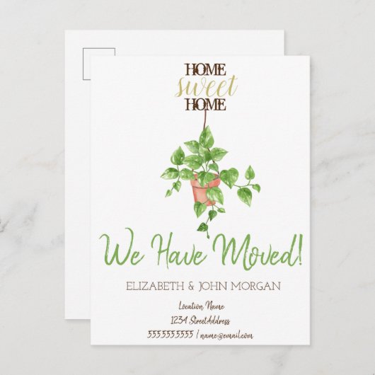 Ik ben verhuisd, Nieuw startpunt, Vloer, Home Swee Aankondigingskaart (Voorkant / Achterkant)