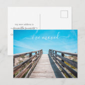 Ik Ben Verhuisd Nieuwe Adres Aankondiging Strand O (Voorkant / Achterkant)