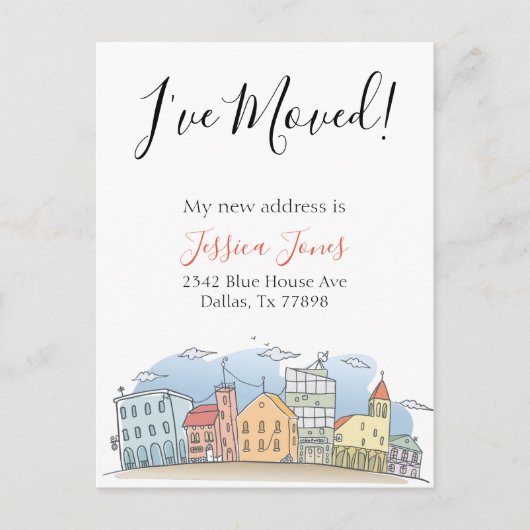 Ik ben verhuisd Nieuwe adresaankondiging Huis Woon Aankondigingskaart (Voorkant)