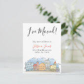 Ik ben verhuisd Nieuwe adresaankondiging Huis Woon Aankondigingskaart (Staand voorkant)