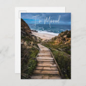 Ik ben verhuisd Nieuwe adresaankondiging Strand Oc Aankondigingskaart (Voorkant / Achterkant)