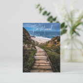 Ik ben verhuisd Nieuwe adresaankondiging Strand Oc Aankondigingskaart (Staand voorkant)