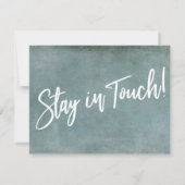 "Ik ben verhuisd" Typografie Grunge Blue Aankondig Kaart (Achterkant)