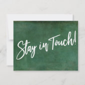 "Ik ben verhuisd" Typografie Grunge Green Aankondi Kaart (Achterkant)