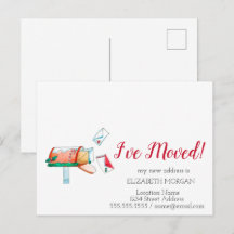 Ik ben verhuisd, Waterverf brievenbus kerst