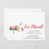 Ik ben verhuisd, Waterverf brievenbus kerst Aankondigingskaart (Voorkant / Achterkant)