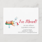 Ik ben verhuisd, Waterverf brievenbus kerst Aankondigingskaart (Voorkant)