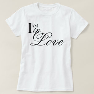 "Ik ben verliefd" chic esthetisch scriptbevestigin T-shirt