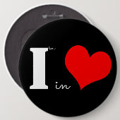 Ik ben verliefd op Black Ronde Button 6,0 Cm (Voorkant /achterkant)