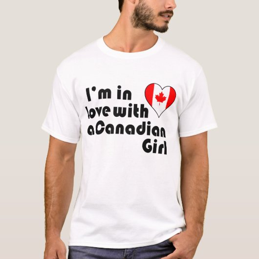 Ik ben verliefd op een Canadees meisje T-shirt (Voorkant)