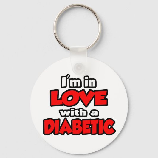 Ik ben verliefd op een diabeticus sleutelhanger (Voorkant)