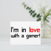 Ik ben verliefd op een gamer briefkaart (Staand voorkant)