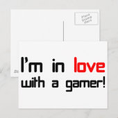 Ik ben verliefd op een gamer briefkaart (Voorkant / Achterkant)