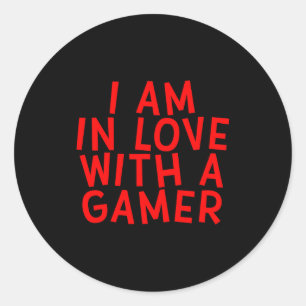 Ik ben verliefd op een gamer leuk valentijnsdagspe ronde sticker