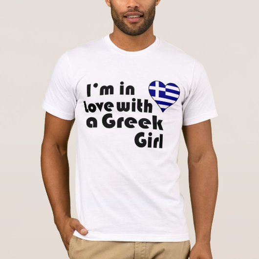 Ik ben verliefd op een Grieks meisje T-shirt (Voorkant)