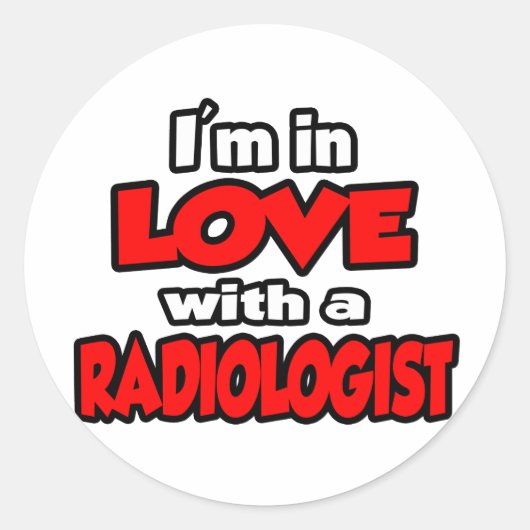 Ik ben verliefd op een radioloog ronde sticker (Voorkant)