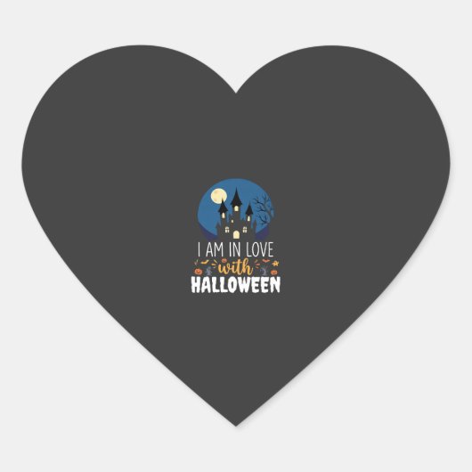 Ik ben verliefd op Halloween Spokenkasteel_1 Hart Sticker (Voorkant)