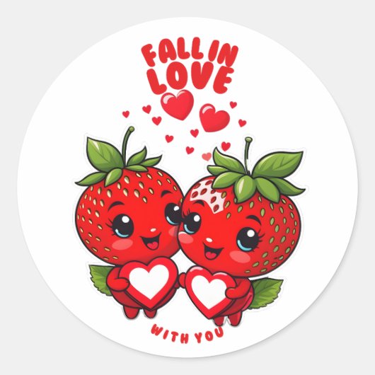 Ik ben verliefd op je. ronde sticker (Voorkant)