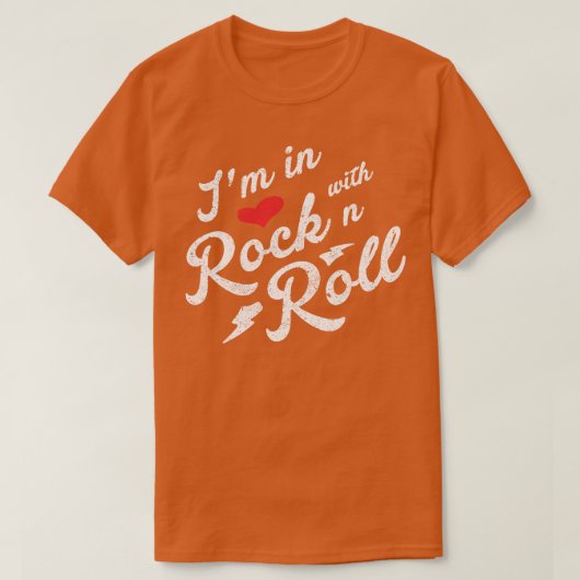 Ik ben verliefd op Rock and Roll T-shirt (Design voorkant)