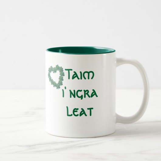 Ik ben verliefd op u (kamerleden) tweekleurige koffiemok (Rechts)