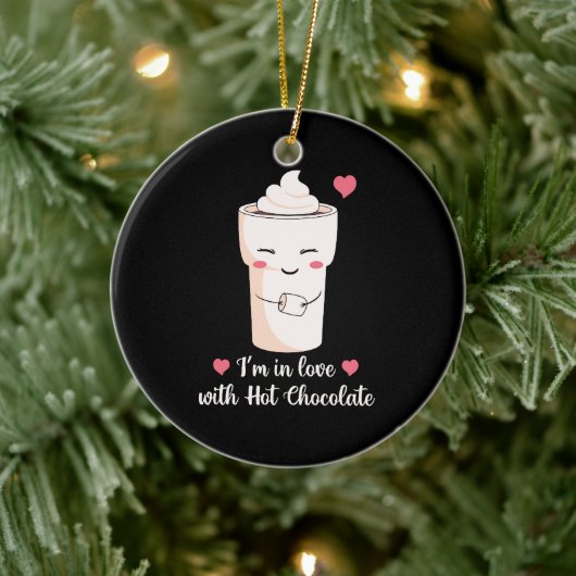 Ik ben verliefd op warme chocolademelk keramisch ornament (Boom)