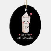 Ik ben verliefd op warme chocolademelk keramisch ornament (Rechts)
