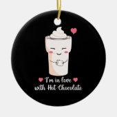 Ik ben verliefd op warme chocolademelk keramisch ornament (Voorkant)