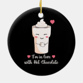 Ik ben verliefd op warme chocolademelk keramisch ornament (Achterkant)