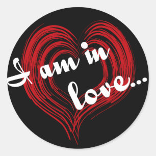 Ik ben verliefd.. ronde sticker