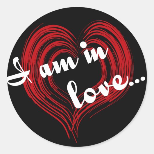 Ik ben verliefd.. ronde sticker (Voorkant)