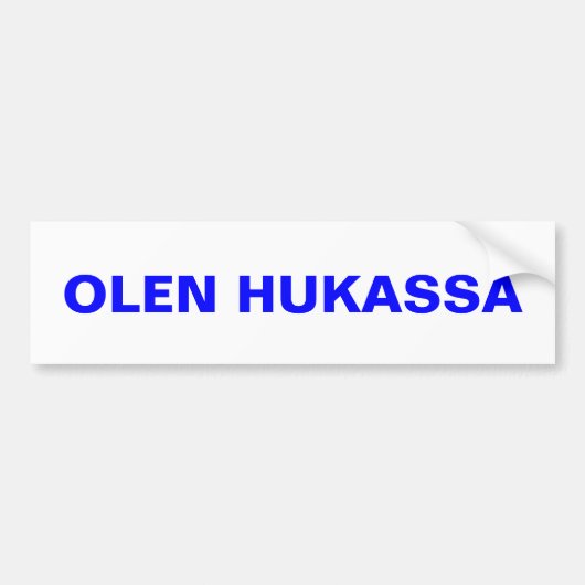 Ik ben verloren ~ Bumpersticker op het Finse schie (Voorkant)