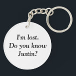 Ik ben verloren Gepersonaliseerde Naam Custom Sleutelhanger<br><div class="desc">Dit ontwerp kan op het gebied worden gepersonaliseerd dat door de foto en/of tekst te veranderen wordt verstrekt. Of het kan worden aangepast door te klikken deze Sjabloon personaliseert en dan de klik te kiezen om verdere optie aan te passen en de kleur van de achtergrond te schrappen of te...</div>