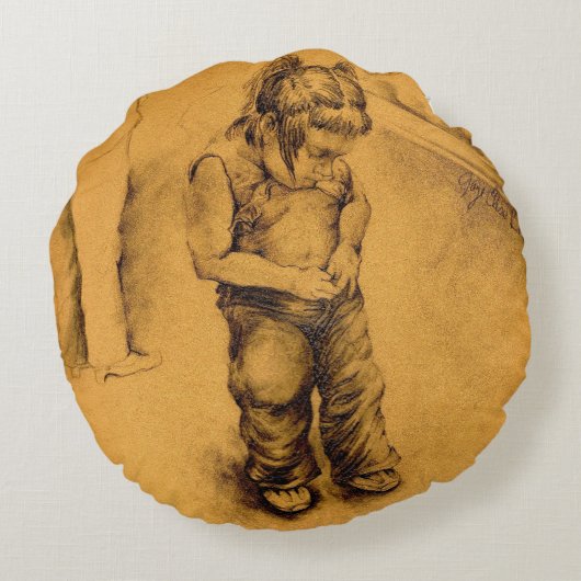 Ik ben verloren in Le Tianguie, Mexico Rond Kussen (Achterkant)