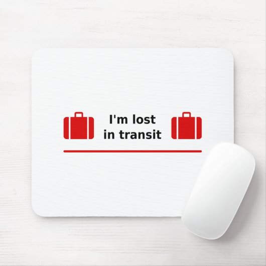 Ik ben verloren in Transit Double Suitcase Light-C Muismat (Met muis)