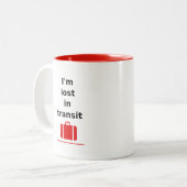 Ik ben verloren in Transit Travel Suitcase Light-C Tweekleurige Koffiemok (Voorkant links)