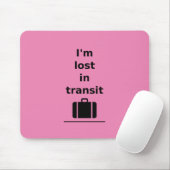 Ik ben verloren in Transit Travel Suitcase Light-M Muismat (Met muis)