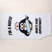 Ik ben verpleegster wat is je supermacht? strandla strandlaken (Voorkant)