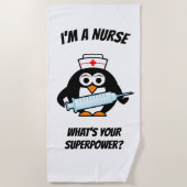 Ik ben verpleegster wat is je supermacht? strandla strandlaken (Voorkant)