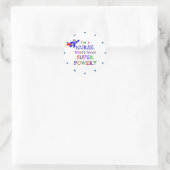 "Ik ben verpleegster. Wat is je Superpower?" Ronde Sticker (Tas)