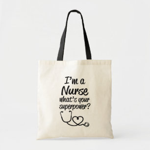 Ik ben verpleegster, wat is jouw Superpower? Funny Tote Bag